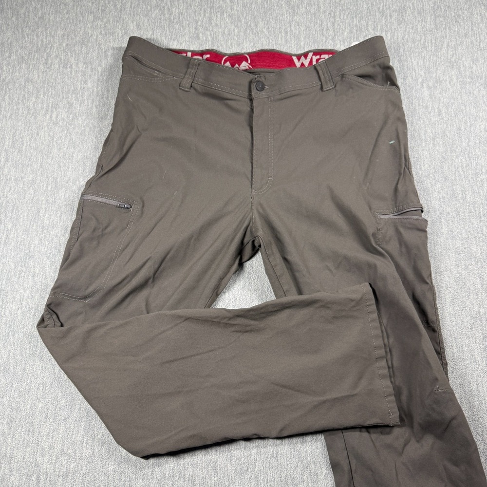 Wrangler‎ Pants Mens 40x32 Brown Outdoor Cargo Stretch Nylon Utility Hiking